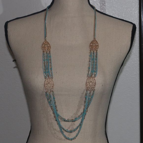 COCO + CARMEN Three Tier Dangle Necklace - Picture 1 of 6
